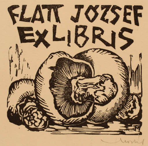 Exlibris by Tibor Moskal from Hungary for Jozsef Flatt - Flora 