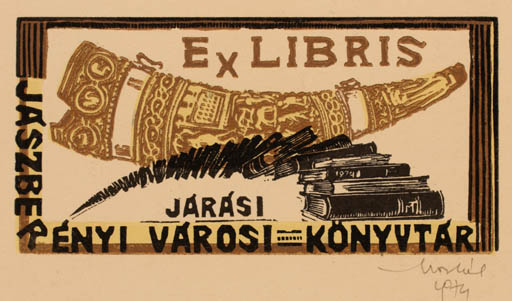 Exlibris by Tibor Moskal from Hungary for Jaszberrenyi Varosi - Book 