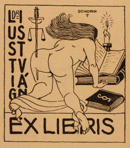 Exlibris by Tibor Schorr from Hungary for Dr. Istvan Lustig - Erotica 