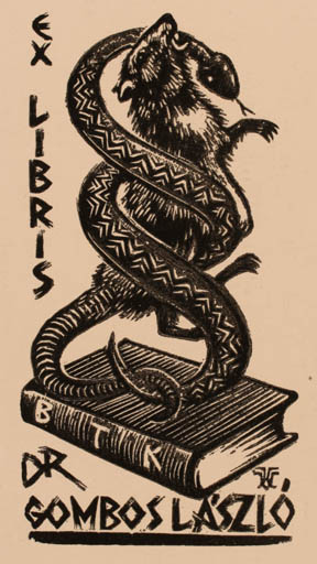 Exlibris by Kàroly Vàroknyi from Hungary for Gombos Lászlo - Book Fauna 