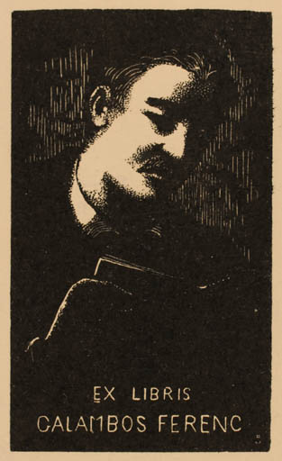 Exlibris by Pal Varsànyi from Hungary for Galambos Ferenc - Portrait 