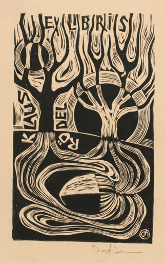 Exlibris by Dafinel Duinea from Romania for Klaus Rödel - Tree 