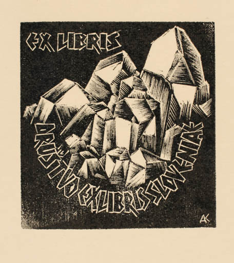 Exlibris by Kàroly Andrusko from Yugoslavia for ? Drustvo Exlibris Sloveniae - Mountain 