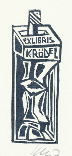 Exlibris by Vincas Kisarauskas from Lithuania for Klaus Rödel - Abstract 