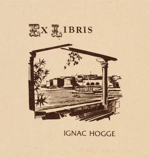 Exlibris by Duro Seder from Croatia for Ignac Hogge - City Maritime 