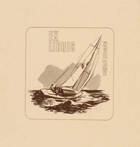 Exlibris by Duro Seder from Croatia for Ignac Hogge - Maritime Ship/Boat 