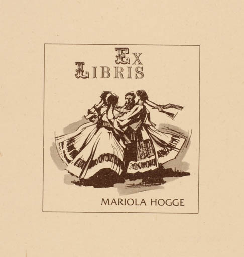 Exlibris by Duro Seder from Croatia for Mariola Hogge - Dancing Group Music 