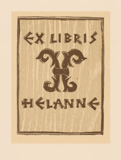 Exlibris by Vilho Askola from Finland for Jatte & Pentti Helanne - Monogram Text/Writing 