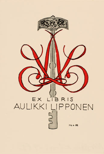 Exlibris by Mirjam Kinos from Finland for Aulikki Lipponen - Monogram 