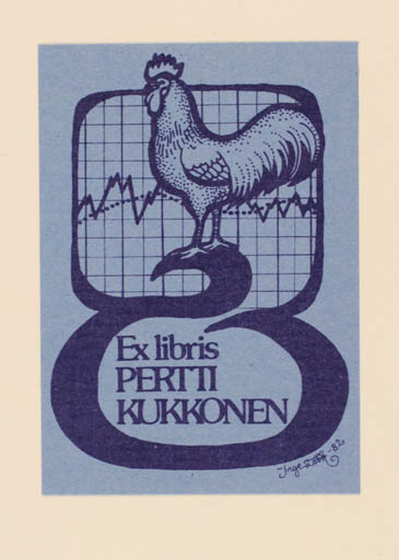 Exlibris by Inge Löök from Finland for Pertti Kukkonen - Fauna Bird 