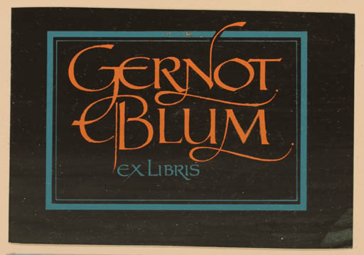 Exlibris by Hannu Paalasmaa from Finland for Dr. Gernot Blum - Text/Writing 