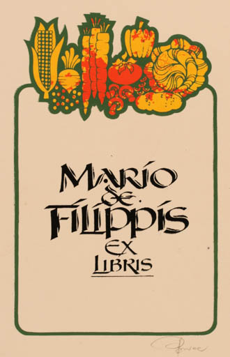 Exlibris by Hannu Paalasmaa from Finland for Mario de Filippis - Food 