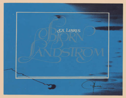 Exlibris by Hannu Paalasmaa from Finland for Bjorn Landstrom - Text/Writing 