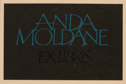 Exlibris by Hannu Paalasmaa from Finland for Anda Moldane - Text/Writing 