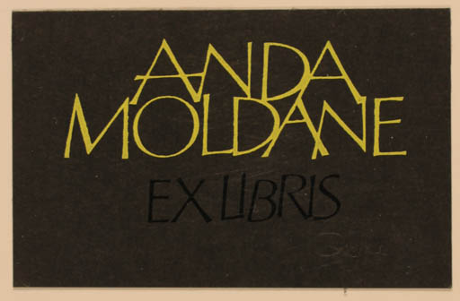 Exlibris by Hannu Paalasmaa from Finland for Anda Moldane - Text/Writing 