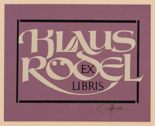 Exlibris by Hannu Paalasmaa from Finland for Klaus Rödel - Text/Writing 