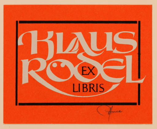 Exlibris by Hannu Paalasmaa from Finland for Klaus Rödel - Text/Writing 