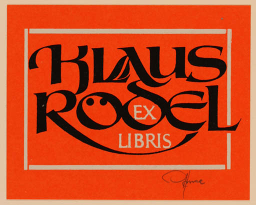 Exlibris by Hannu Paalasmaa from Finland for Klaus Rödel - Text/Writing 