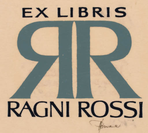 Exlibris by Hannu Paalasmaa from Finland for Ragni Rossi - Text/Writing 