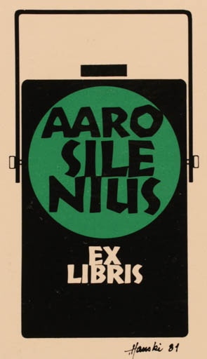 Exlibris by Hannu Paalasmaa from Finland for Aaro Silenius - Text/Writing 