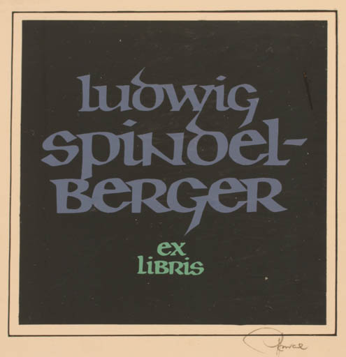 Exlibris by Hannu Paalasmaa from Finland for Ludwig Spindelberger - Text/Writing 