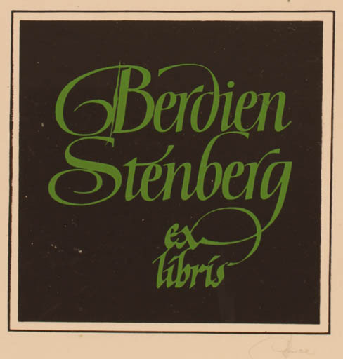 Exlibris by Hannu Paalasmaa from Finland for Berdien Stenberg - Text/Writing 