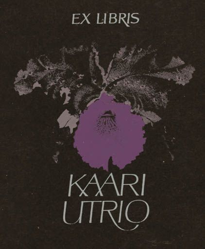 Exlibris by Hannu Paalasmaa from Finland for Kaari Utrio - Flower 