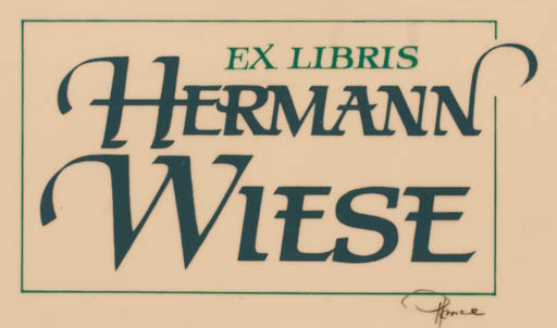 Exlibris by Hannu Paalasmaa from Finland for Dr. Hermann Wiese - Text/Writing 