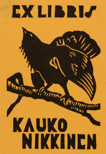 Exlibris by Pekka Törmä from Finland for Kauko Nikkinen - Fauna Bird 