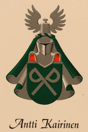 Exlibris by Hugo Trentzsch from Finland for Antti Kairinen - Heraldry 