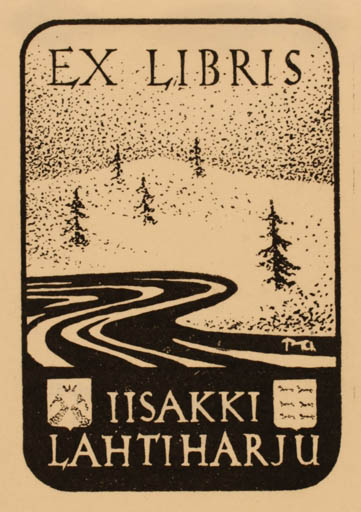 Exlibris by ? Unbekannt from Finland for Iisakki Lahtiharju - Scenery/Landscape 