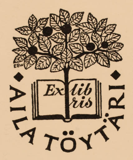 Exlibris by ? Unbekannt from Finland for Aila Töytäri - Book Flora 
