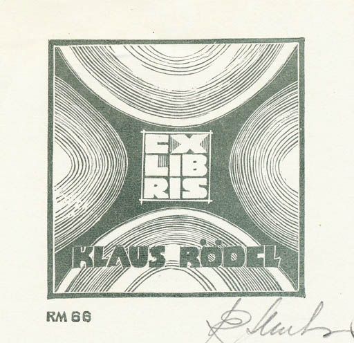 Exlibris by Richard Mutso from Estonia for Klaus Rödel - Abstract 