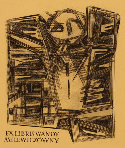 Exlibris by Henryk Fajlhauer from Poland for Wandy Milewiczowny - Abstract 