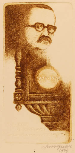 Exlibris by Kazimierz Szoltysek from Poland for Tadeusz Przypkowski - Portrait 