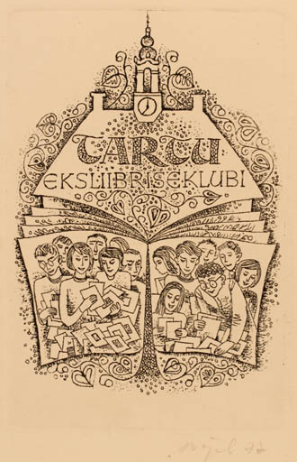 Exlibris by Silvi Väljal from Estonia for ? Tartu Eksliibris Klubi - Group 