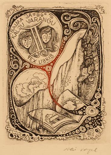 Exlibris by Silvi Väljal from Estonia for Saima ja Kaljo Varanga - 