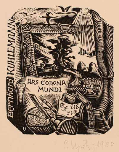 Exlibris by Peteris Upitis from Latvia for Bernhard Kuhlmann - 