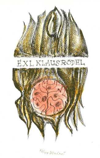 Exlibris by Miroslav Matous from Czechoslovakia for Klaus Rödel - Abstract 