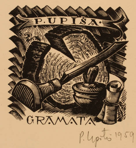 Exlibris by Peteris Upitis from Latvia for Peteris Upitis - 