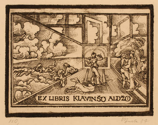 Exlibris by Augustinas Virgilijus Burba from Lithuania for Klavinso Aldzo - Art Scenery/Landscape 