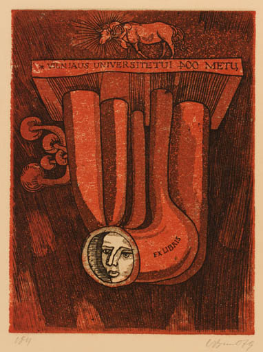 Exlibris by Augustinas Virgilijus Burba from Lithuania for ? Vilnius Universita - 