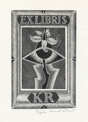 Exlibris by Bogena Kremlackowa from Czechoslovakia for Klaus Rödel - Abstract 