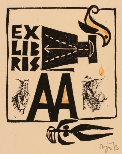 Exlibris by Valerijonas Vytautas Jucys from Lithuania for ? A. A. - 