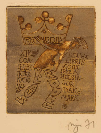 Exlibris by Valerijonas Vytautas Jucys from Lithuania for Klaus Rödel - Exlibris Congress 