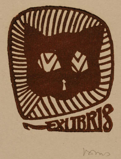 Exlibris by Valerijonas Vytautas Jucys from Lithuania for ? V. V. - Cat 