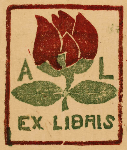 Exlibris by A. Lendi from Unknown for ? A. L. - Flower 