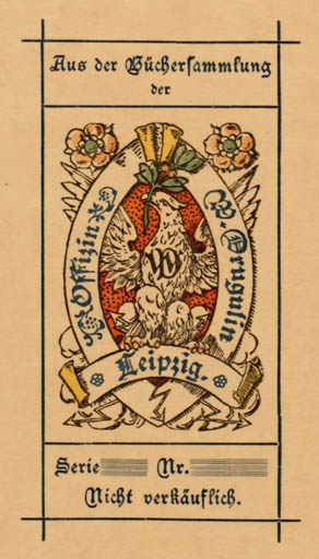Exlibris by ? Unbekannt from Germany for W. Drugulin - Heraldry 