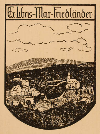 Exlibris by ? Unbekannt from Germany for Max Friedländer - Scenery/Landscape 