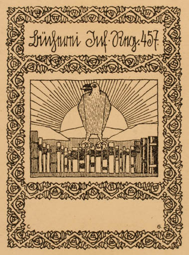 Exlibris by ? Unbekannt from Germany for ? Inf. Reg. 457 - Book Bird Sun 